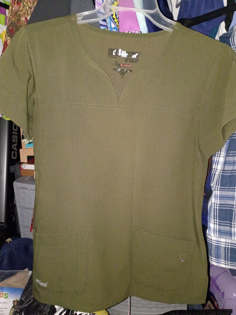 Grey's Anatomy Olive Green Short Sleeve Scrub Top